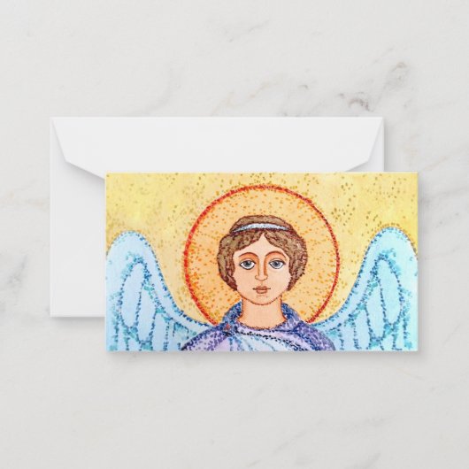 Carte De Correspondance Dessin d'aquarelle d'un ange. (Devant)