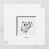 Carte De Correspondance Dessin de chat Perse de Chalk et Charcoal (Devant / Derrière)