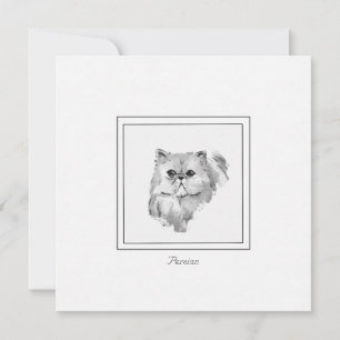 Carte De Correspondance Dessin de chat Perse de Chalk et Charcoal