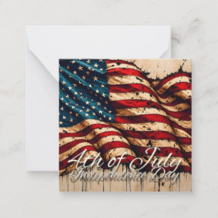 Carte De Correspondance Dessin de drapeau américain vintage pour le 4 juil