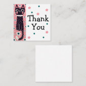 Carte De Correspondance Dessin Whimsical Quirky Doodé noir Chat (Devant / Derrière)