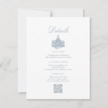 Détails de mariage de bordure florale bleue poussi