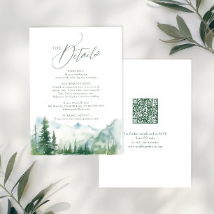 Carte De Correspondance Détails du code QR rustique de la forêt de la mont
