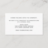 Carte De Correspondance Détails du Mariage de script simple BUDGET (Dos)