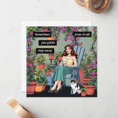 Carte De Correspondance Détendez-vous avec café, chats et Plantes (Devant/Arrière en situation)