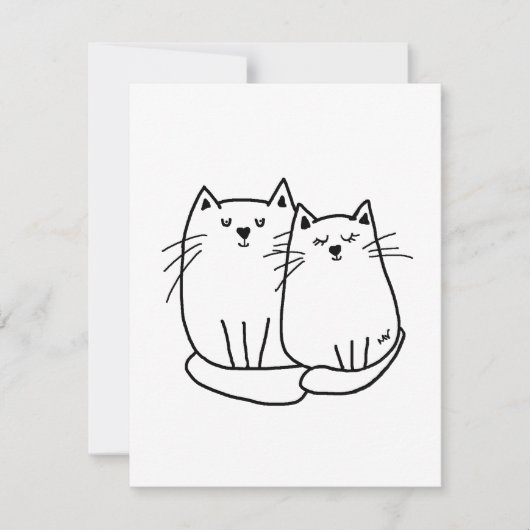 Carte De Correspondance Deux chats (Devant)