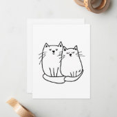 Carte De Correspondance Deux chats (Devant/Arrière en situation)