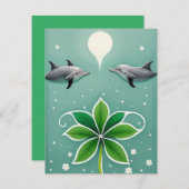 Carte De Correspondance Deux dauphins nager (Devant / Derrière)