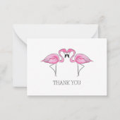Carte De Correspondance Deux Flamants roses roses ensemble Wedding shower (Devant)