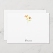 Carte De Correspondance Deux fleurs d'aquarelle orange (Devant / Derrière)