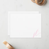 Carte De Correspondance Deux Initiales en Écriture Calligraphique Rose Cla (Devant/Arrière en situation)