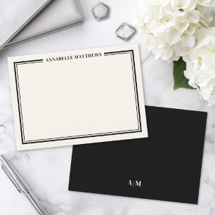 Carte De Correspondance Deux monogrammes de nom minimalistes de bordure