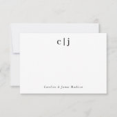 Carte De Correspondance Deux Monogrammes initiaux Couple papeterie neuve (Devant)