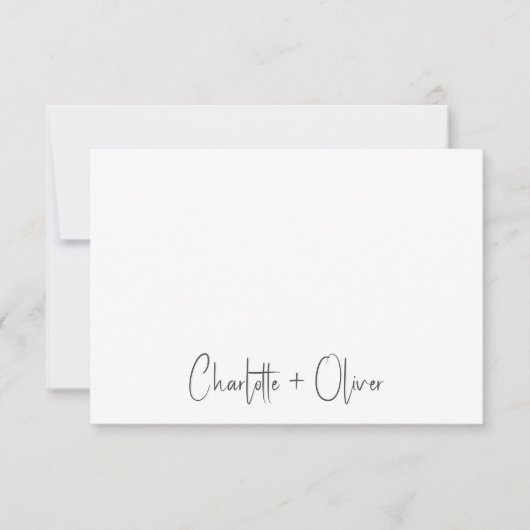 Carte De Correspondance Deux noms manuscrits Mariage Monogramme (Devant)