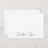 Carte De Correspondance Deux noms manuscrits Mariage Monogramme (Devant / Derrière)