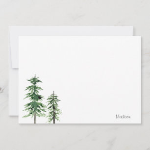 Carte De Correspondance Deux pins aquarelles
