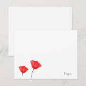 Carte De Correspondance Deux Poppies rouges couleur Aquarelle (Devant / Derrière)