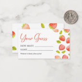 Carte De Correspondance Devinez combien de Baby shower doux de baies (Devant/Arrière en situation)