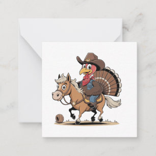 Carte De Correspondance Dinde cuite occidentale Thanksgiving Cowboy Cowgir