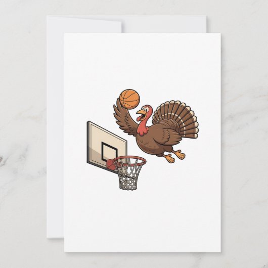 Carte De Correspondance Dinde de Thanksgiving Basket Dunking Drôle (Devant)