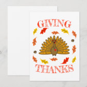 Carte De Correspondance Dinde de Thanksgiving mignonne feuilles d'automne  (Devant / Derrière)