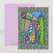 CARTE DE CORRESPONDANCE DINDON DE THANKSGIVING, PLUMAGE PATCHWORK, ART POP (Devant / Derrière)