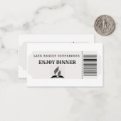 Carte De Correspondance Diner billets repas (Devant/Arrière en situation)