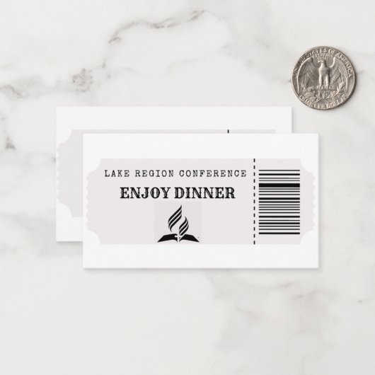 Carte De Correspondance Diner billets repas (Devant/Arrière en situation)