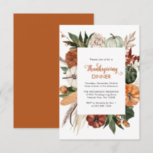 Carte De Correspondance Dîner Russe Citrouille Thanksgiving