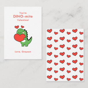 Carte De Correspondance Dino Heart Personnalisé Saint Valentin