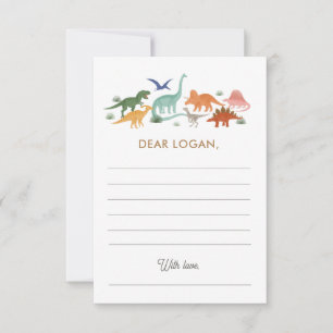 Carte De Correspondance Dinosaur Anniversaire Fête Heure Capsule