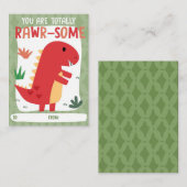 Carte De Correspondance Dinosaur Classroom Valentine's Day Card (Devant / Derrière)