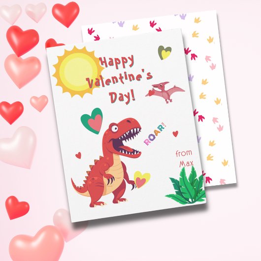 Carte De Correspondance Dinosaur Classroom Valentine's Day Cards