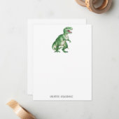Carte De Correspondance Dinosaure de garçon (Devant/Arrière en situation)