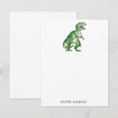 Carte De Correspondance Dinosaure de garçon (Devant / Derrière)