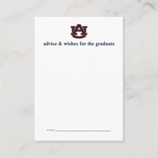 Carte De Correspondance Diplôme de l'Université d'Auburn | Auburn Tigers (Devant)