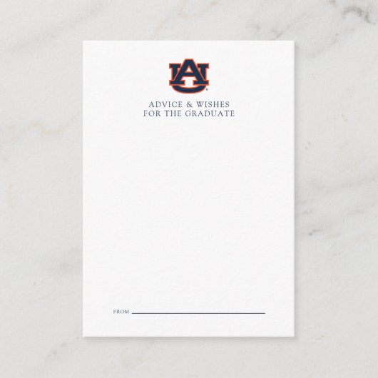 Carte De Correspondance Diplôme de l'Université d'Auburn | Auburn Tigers (Devant)