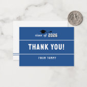Carte De Correspondance Diplôme Letterman Bleu (Devant/Arrière en situation)