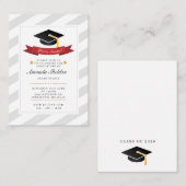 Carte De Correspondance Diplômé moderne Silver White Motif Graduation (Devant / Derrière)