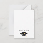 Carte De Correspondance Diplômé moderne Silver White Motif Graduation (Dos)