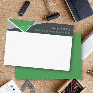 Carte De Correspondance Diplôme Moderne Vert Géométrique Entrecroisé