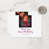 Carte De Correspondance Dirty 30 Anniversaire ajouter nom rose ajouter dat (Devant/Arrière en situation)