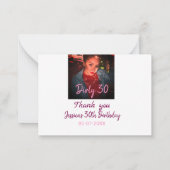 Carte De Correspondance Dirty 30 Anniversaire ajouter nom rose ajouter dat (Dos)