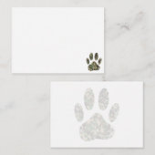 Carte De Correspondance Distressed Camo Dog Paw Print Blank (Devant / Derrière)