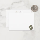 Carte De Correspondance Distressed Camo Dog Paw Print Blank (Devant/Arrière en situation)