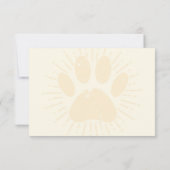 Carte De Correspondance Distressed Sunbeam Dog Paw Blank Cream Off White (Dos)