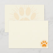 Carte De Correspondance Distressed Sunbeam Dog Paw Blank Cream Off White (Devant / Derrière)