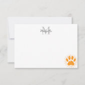 Carte De Correspondance Distressed Sunbeam Dog Paw Personalized Monogram (Devant)