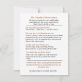 Carte De Correspondance Divine Mercy of Jesus Chaplet Prayer Religious (Dos)