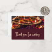 Carte De Correspondance Diwali Party - Merci pour venir (Devant/Arrière en situation)